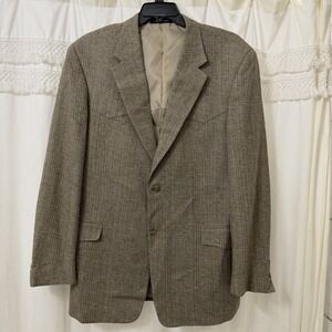 RARE Bar WS 100% SILK Vintage Western Sport Coat | Men's 44L